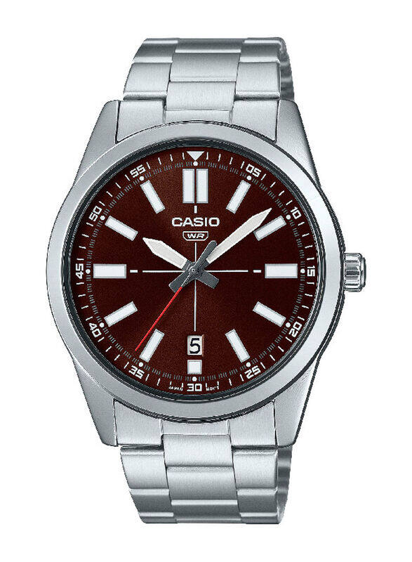 

Casio Analog Watch for Men with Stainless Steel Band, MTP-VD02D-5E, Silver-Black