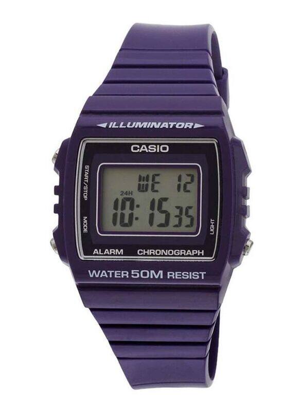 

Casio Youth Digital Watch for Women with Resin Band, Water Resistant, W-215H-6AVDF, Purple-Grey