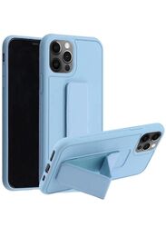 Zolo Apple iPhone 12 Pro Multi-Function Shockproof Protective Finger Grip Holder and Standing Mobile Phone Back Case Cover with Car Magnetic, Light Blue
