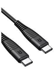 Rav Power 1-Meter Charging & Data Cable, USB Type-C to USB Type-C for Smartphone & Tablets, RP-CB058, Black