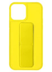 Zolo Apple iPhone 14 Pro Max Multi-Function Shockproof Protective Finger Grip Holder and Standing Mobile Phone Back Case Cover with Car Magnetic, Yellow