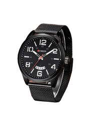 Curren Analog Watch for Men with Stainless Steel Band, Water Resistant, 8236, Black