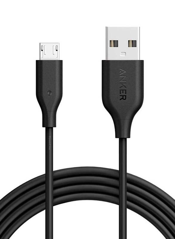 Anker 6 Feet Powerline Micro USB Charging Cable, Grey/Black