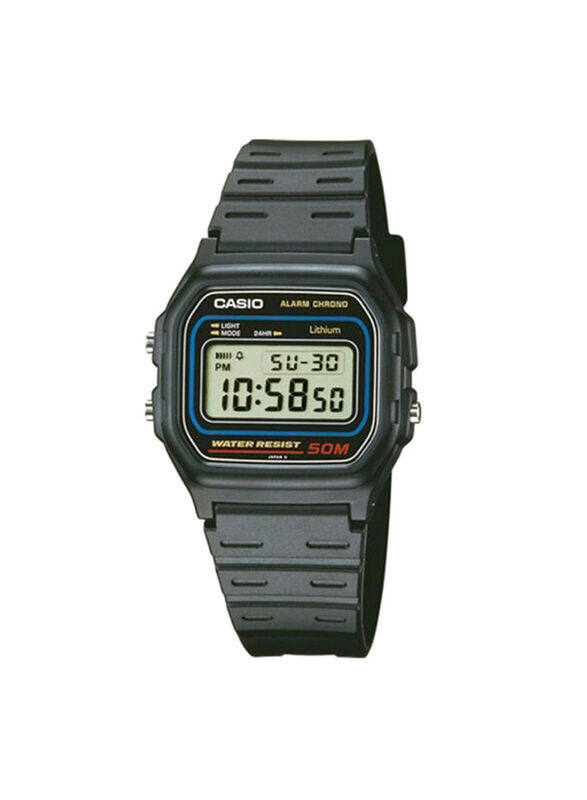 

Casio Digital Watch for Men with Resin Band, Water Resistant, W-59-1VQES, Black/Grey