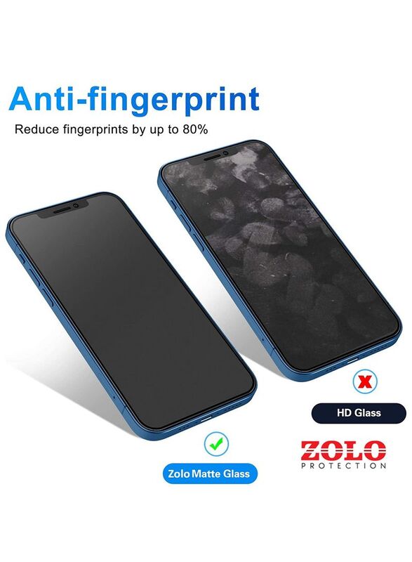 Zolo Apple iPhone 13 Mini Anti-Spy Matt 9D Mobile Phone Tempered Glass Screen Protector, Black