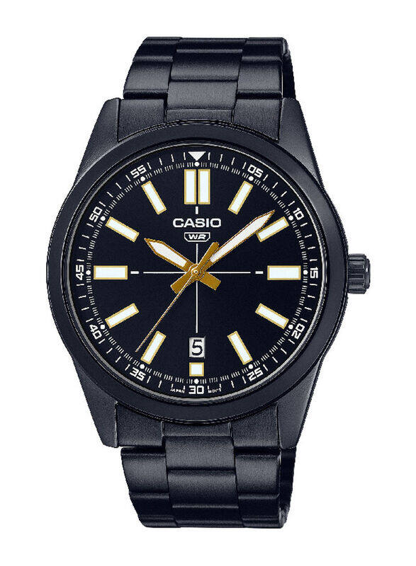 

Casio Analog Watch for Men with Stainless Steel Band, Water Resistant, MTP-VD02B-1E, Black
