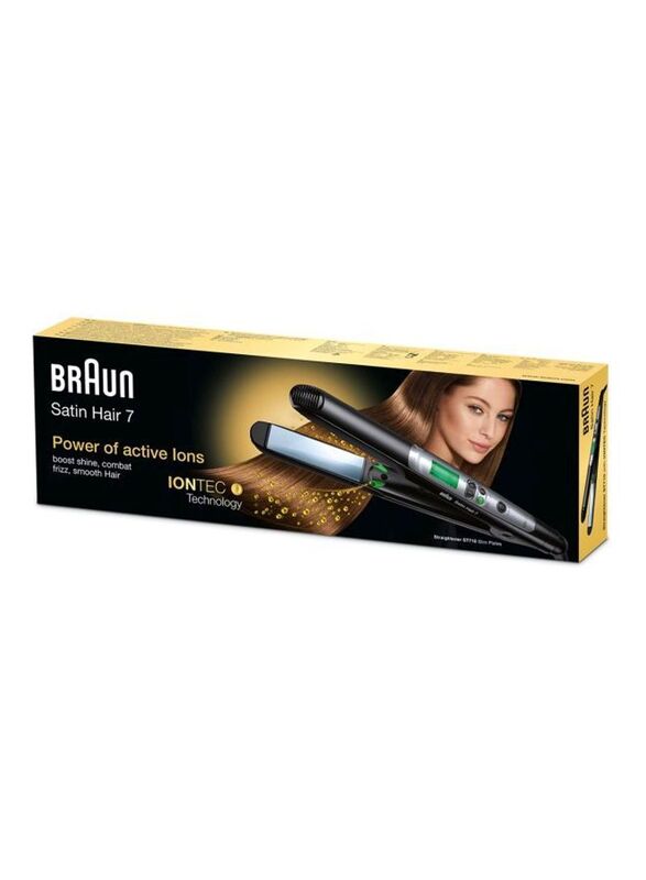 Braun Satin Hair 7 Hair Straightener, ST710, Black/Silver