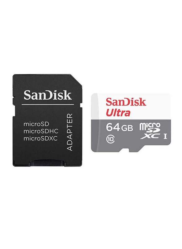 Sandisk 64GB microSDXC Memory Card, White/Grey