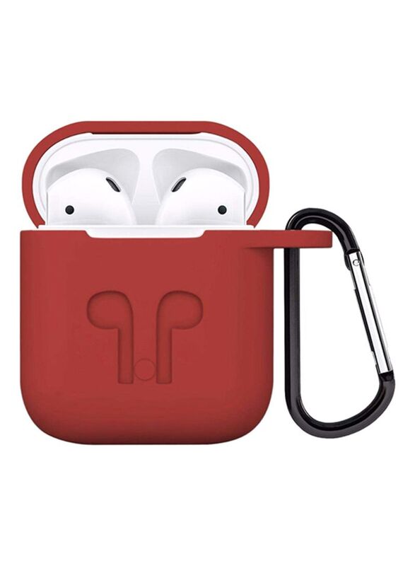 Apple AirPods Protecting Case Cover with Carabiner, Red