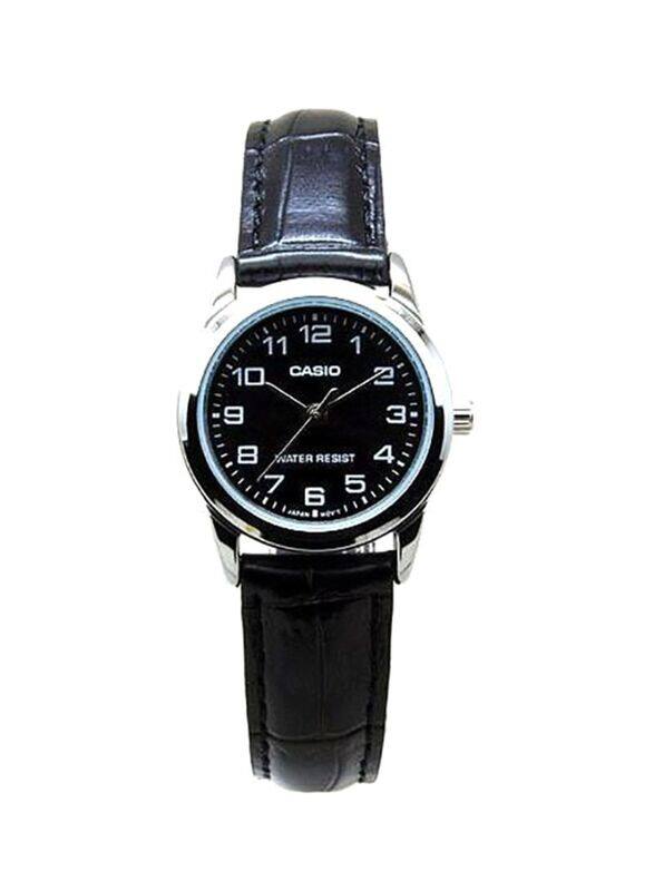 

Casio Dress Analog Watch for Women with Leather Band, Water Resistant, LTP-V001L-1BUDF, Black