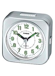 Casio Square Shape Analog Alarm Clock, Silver