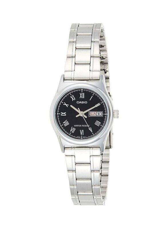 

Casio Dress Analog Watch for Women with Stainless Steel Band, Water Resistant, LTP-V006D-1BUDF, Silver-Black