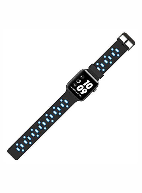 Silicone Apple Watch Series 3 Replacement Watch Band 42mm Sport Edition Strap, Black