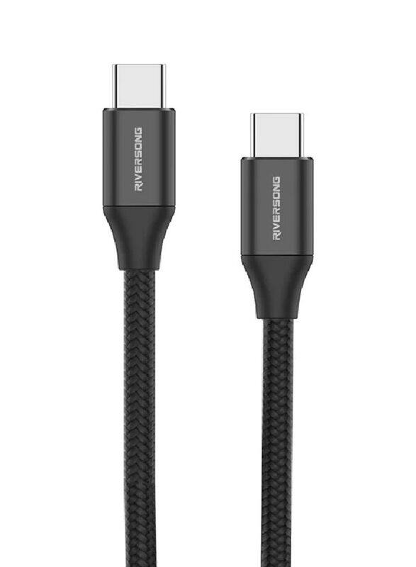 

Riversong 3-Meter Hercules Fast Charging USB Type-C Cable, USB Type-C to USB Type-C for Smartphones/Tablets, Black