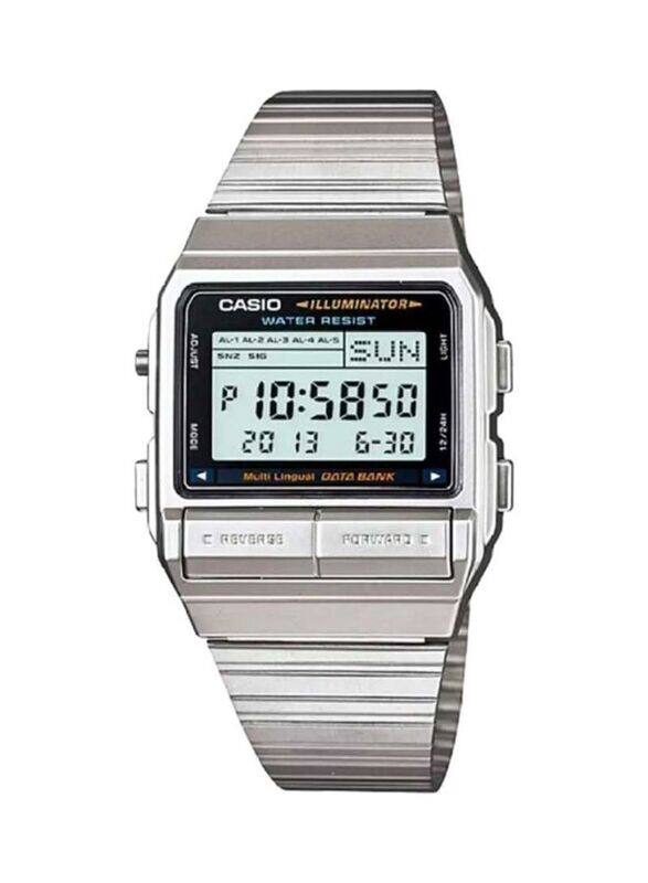 

Casio Digital Watch for Women with Stainless Steel Band, Water Resistant, DB-380-1DF, Silver-Grey