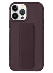 Zolo Apple iPhone 12 Pro Max Multi-Function Shockproof Protective Finger Grip Holder and Standing Mobile Phone Back Case Cover with Car Magnetic, Brown