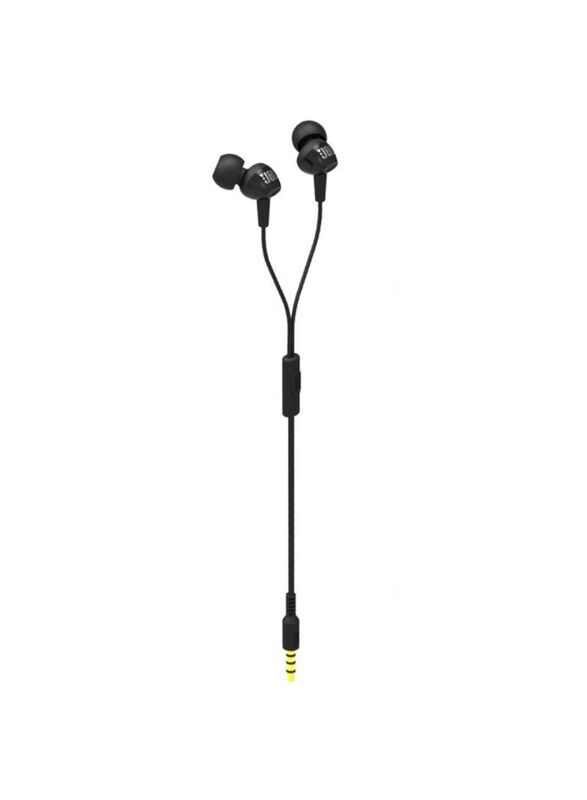 JBL C100SI Stereo Wired In-Ear Noise Cancelling Headphones, Black