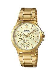 Casio Analog Watch for Women with Stainless Steel Band, Water Resistant & Chronograph, LTP-V300G-9A, Gold-Beige