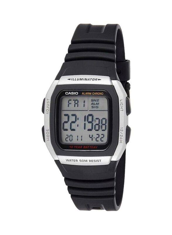 

Casio Digital Watch for Men with Resin Band, Water Resistant, Multicolour/Grey