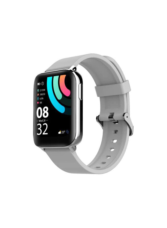 

Oraimo 43mm Smartwatch, Silver Case with Silver Silicone Band