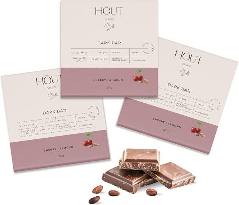 

Foodya World Vegan Dark Chocolate “Cherry and Almond”. 50G x 3pcs