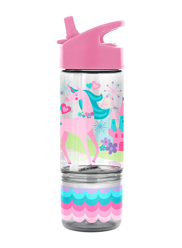 

Stephen Joseph Unicorn Sip and Snack Bottle, 3+ Years, Pink/Clear