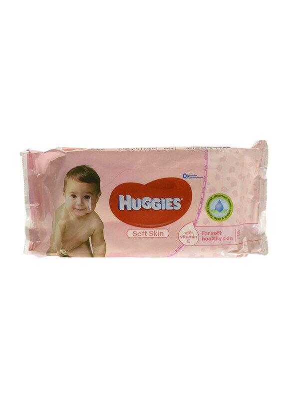 

Huggies Soft Skin Baby Wipes for Newborn, 56 Pieces