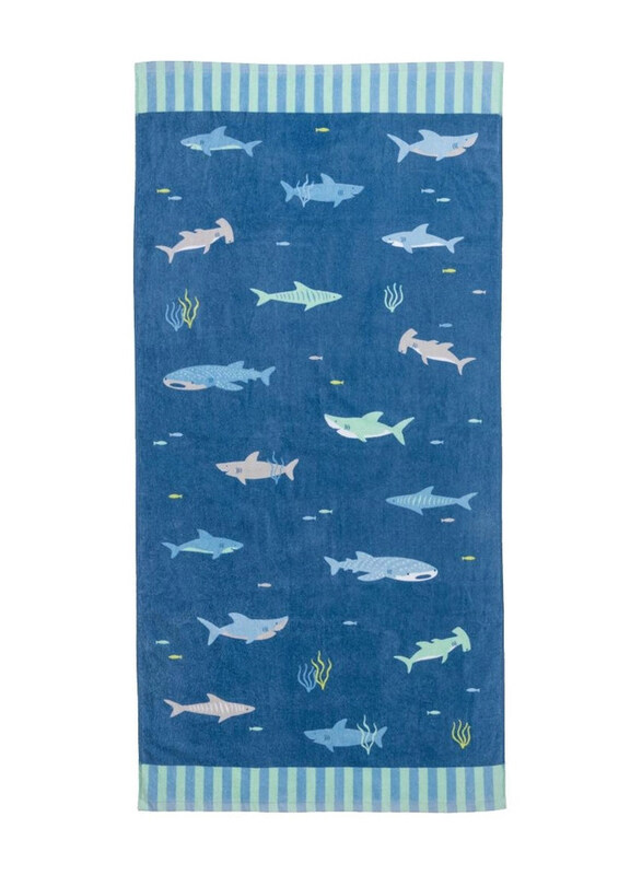 

Stephen Joseph Shark Beach & Bath Towel, 3+ Months, Blue