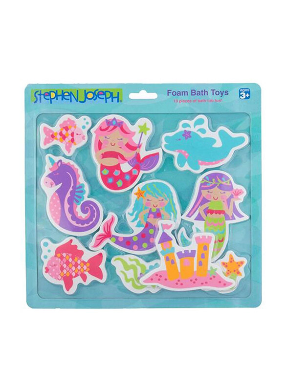 

Stephen Joseph 10-Piece Mermaid Foam Bath Toy Set, 3+ Years, Multicolour
