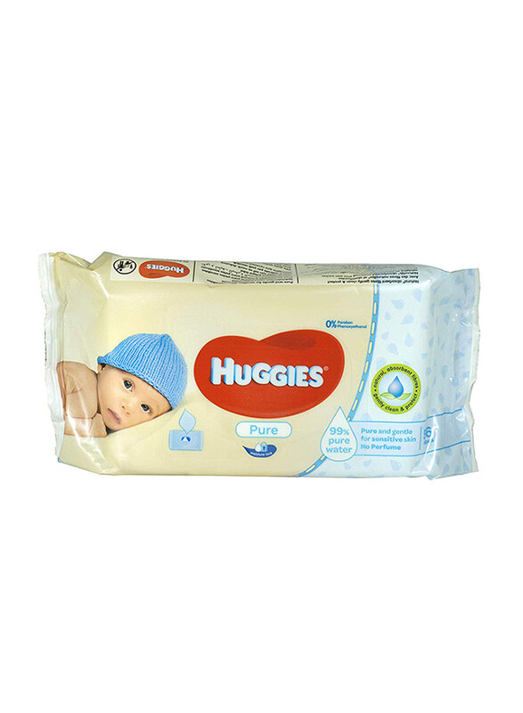 

Huggies Pure Baby Wipes for Newborn, 56 Pieces