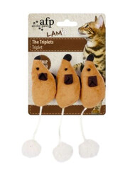 AFP Lambswool The Triplets Cat Toy, Tan