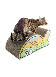 All For Paws Catoon Belly Rubbing Fish Scratcher for Cat, Multicolour