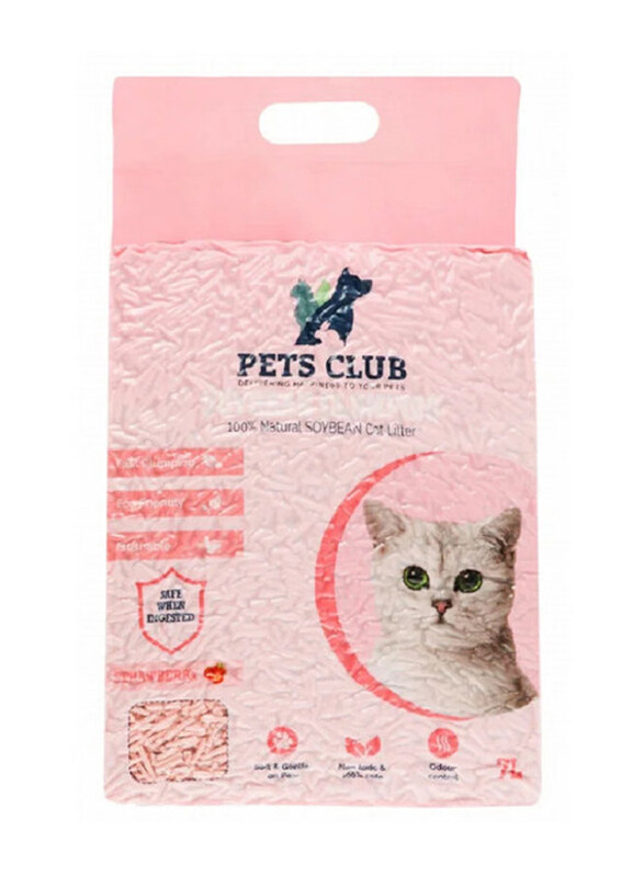 

Pets Club Strawberry Soya Bean Clumping Cat Litter, 7 Liter, Multicolour