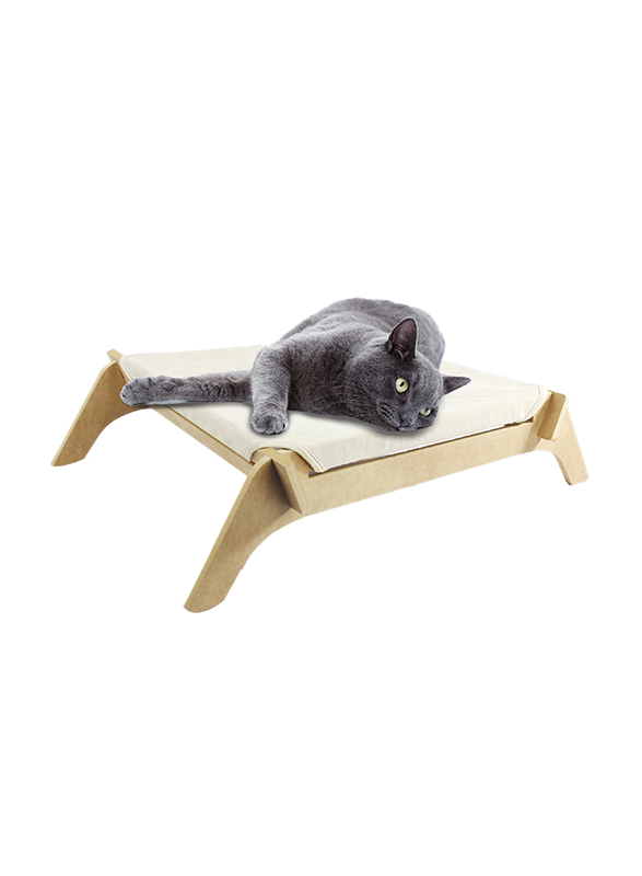 All For Paws Classic Comfort Cat Lounge, White/Brown