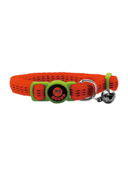 Doco Puffy Cat Collar with Bell, XS, Orange