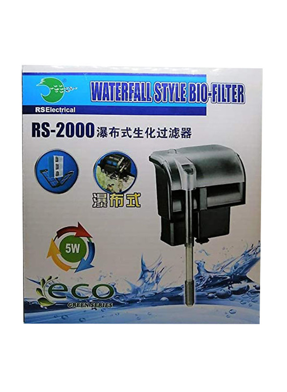 RS Electrical Waterfall Style Hang On Bio-Filter, RS-2000, Black