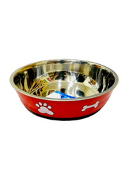 Pado Antiskid Bella Cat/Dog Bowl, 12cm, Red/Silver