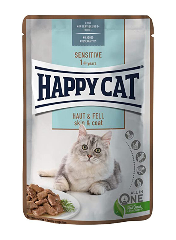 

Happy Cat MIS Sensitive Skin & Coat Cat Wet Food, 24 x 85g