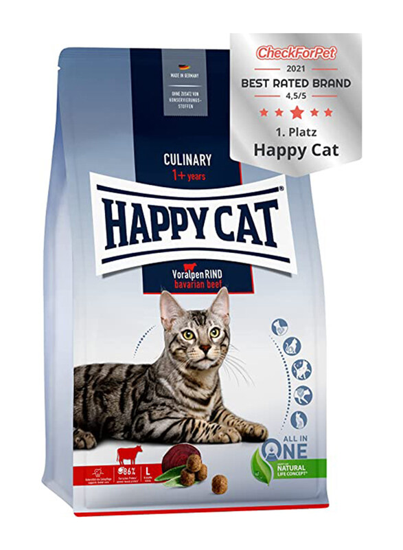 

Happy Cat Voralpen Rind bavarian beef Culinary Cat Dry Food, 1.3 Kg