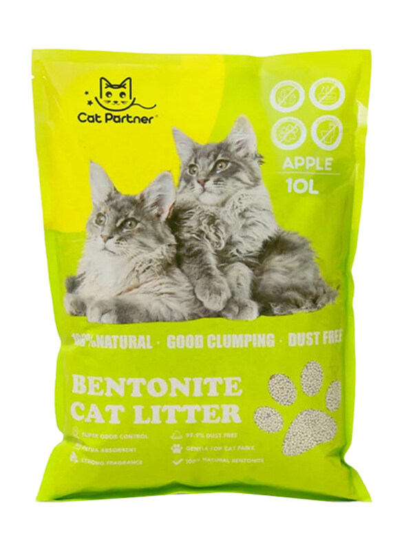 

Cat Partner Green Apple Bentonite Dust Free Clumping Cat Litter, 10 Liter, Multicolour