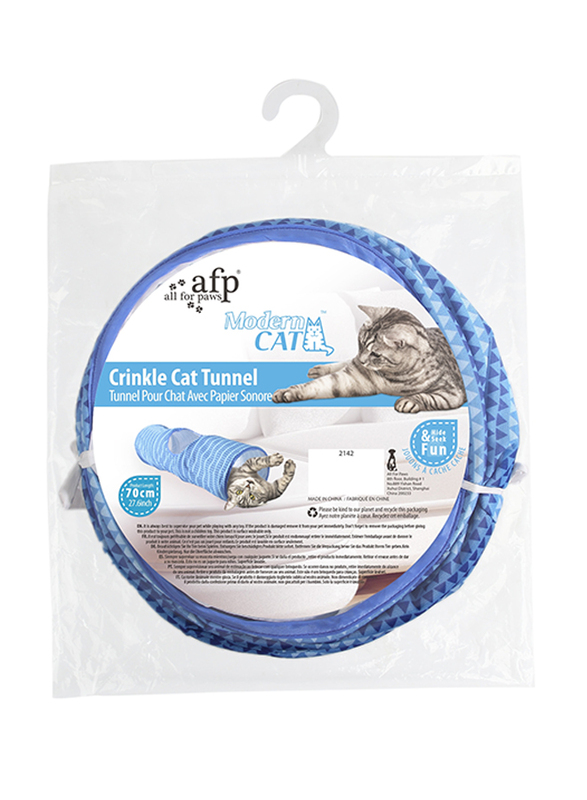 All For Paws Modern Cat Tunnel, Blue