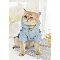 Hong Pet Reflective Hooded Jacket for Dogs, Medium, Blue