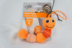 AFP Feather Snake Cat Toy, Orange