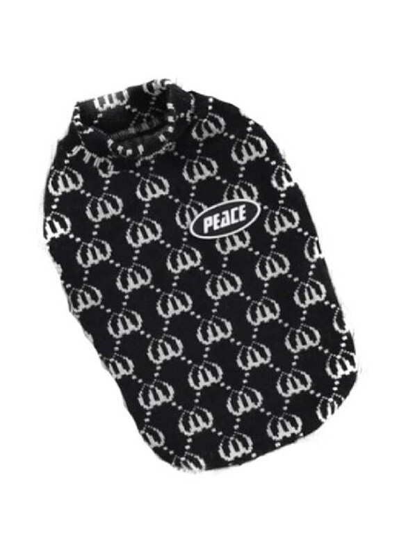 

Hong Pet Love Check Sweater Vest, Large, Black