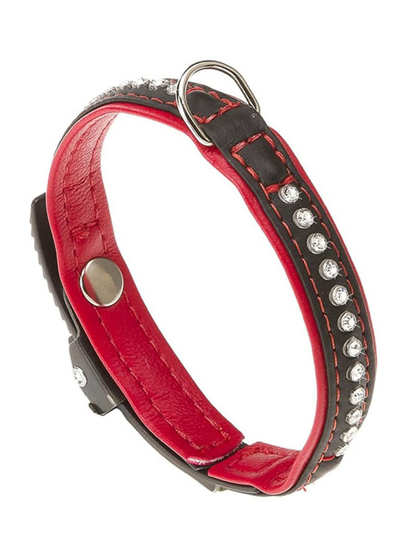 Fernplast DC 28cm Lux Collar for Dogs, Black/Red