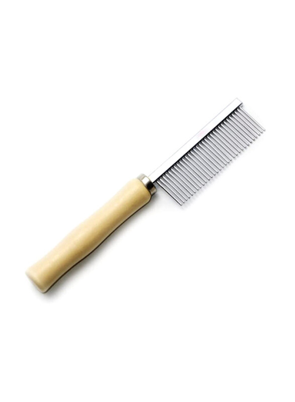 

Petbroo Steel Comb With Wooden Handle, Multicolour