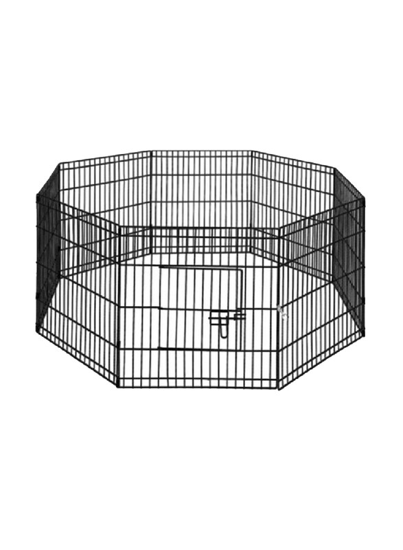 

Woofy 8-Panels Metal Foldable Pet Play Pen with Door, Black