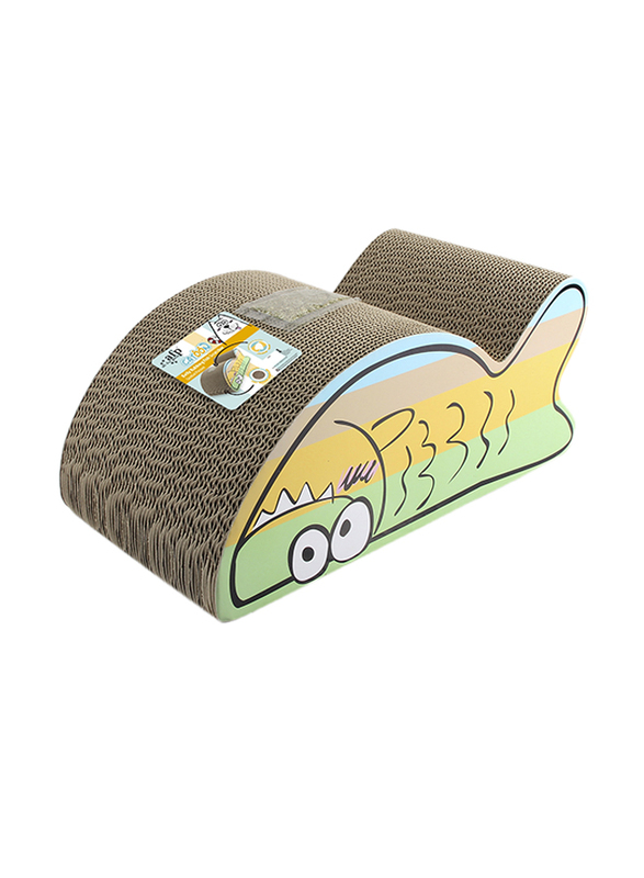 All For Paws Catoon Belly Rubbing Fish Scratcher for Cat, Multicolour