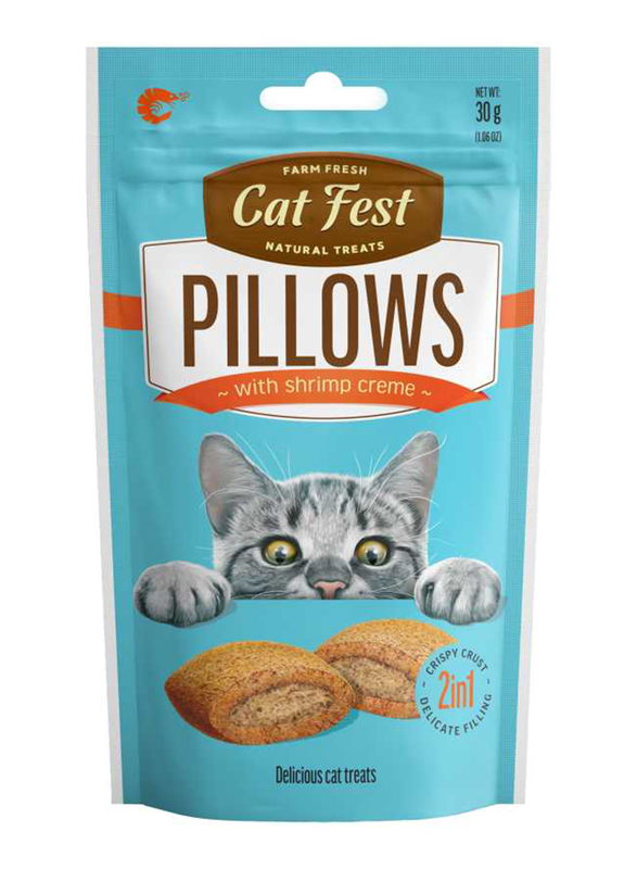 Cat Fest Pillows with Shrimp Cream for Cat, 30g