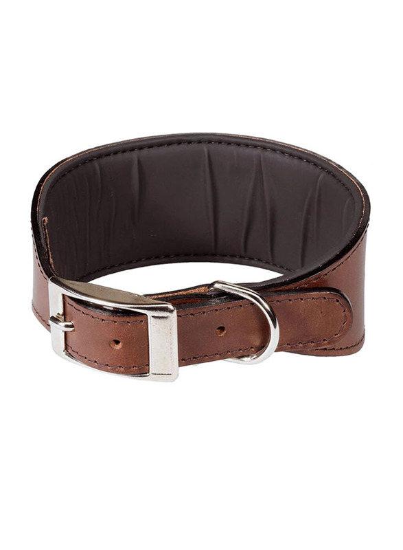 Fernplast DC 46cm VIP CW Bull Leather Collar for Dogs, Brown